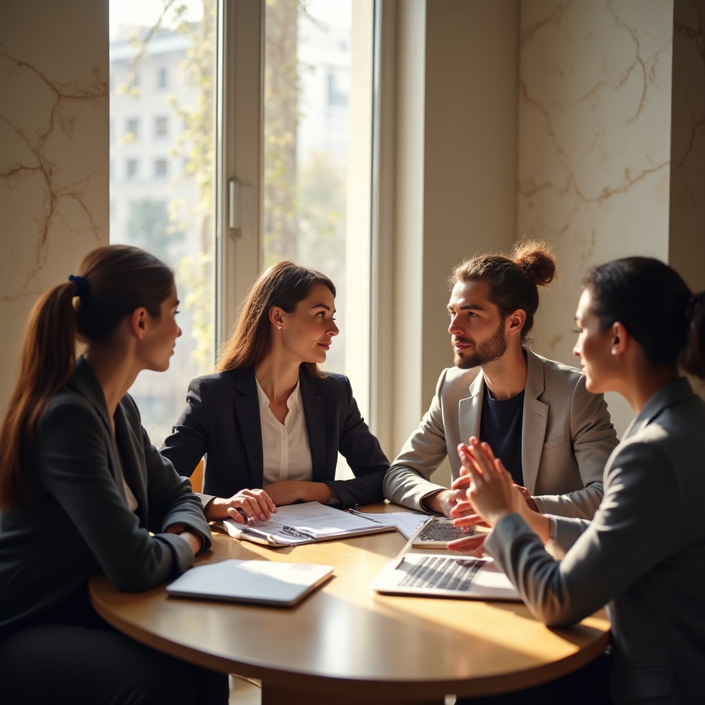 Community members engaged in educational discussion about real estate crowdlending