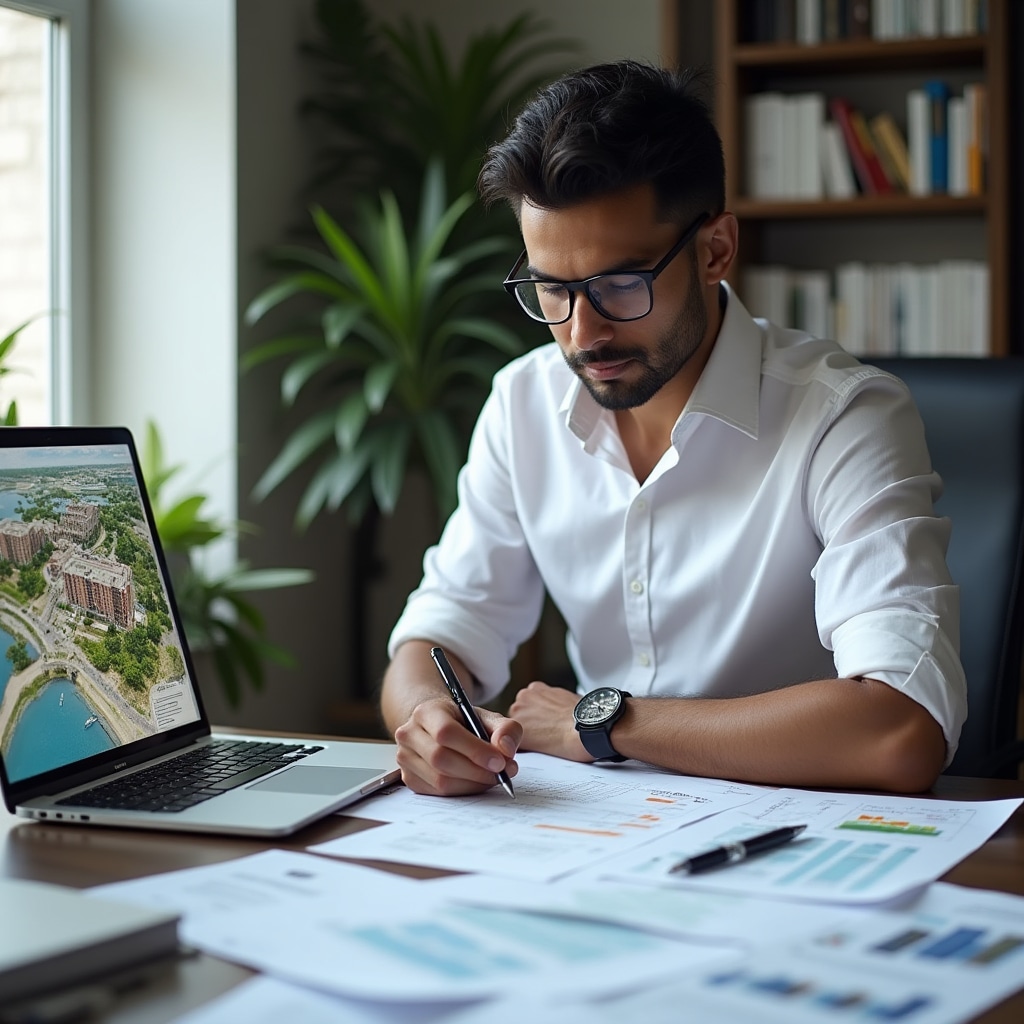 Participant conducting due diligence research on real estate project