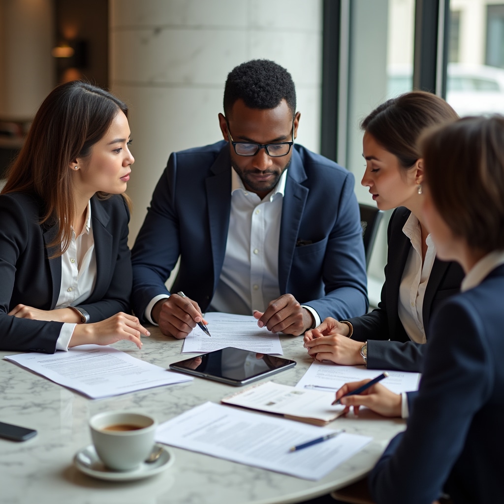 Team reviewing community moderation guidelines